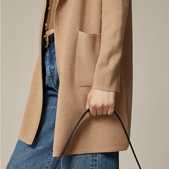 J.Crew Juliette collarless sweater-blazer tan XXS - Picture 3 of 6